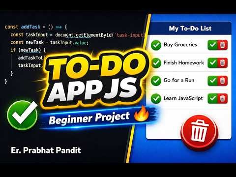 👉 JavaScript To-Do App Project 🔥 | Beginner Friendly + SweetAlert2 (Step-by-Step) #javascriptproject