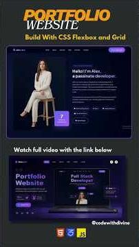 Build This Portfolio Website in 60s ! HTML CSS Tutorial #shorts #codingshorts #responsivewebsite