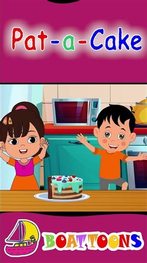 Pat a Cake | cake animation | Boattoons Rhymes & Kids Song ⛵ #nurseryrhymes #babysongs #kidssongs