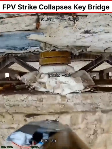 Russian FPV Accidentally Triggers Ukrainian Bridge Trap