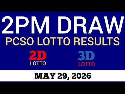 Lotto Result Today 2pm Draw May 29, 2026 Swertres Ez2 PCSO Live Result