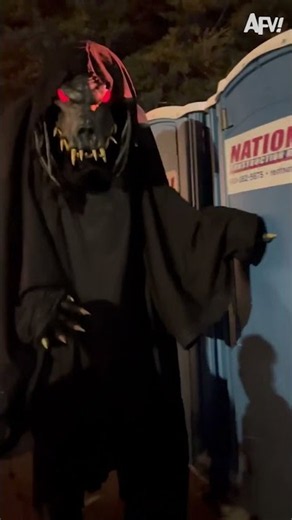 Good thing he just went to the bathroom! 🤣 #afv #halloween #scare