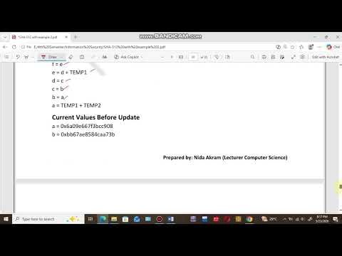 7.15- SHA-512(Secure Hash Algorithm-512) Example part 4 | Hash Function