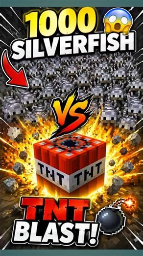 TNT Trap vs Silverfish Army 💥 Minecraft Experiment#gaming #shortsfeed