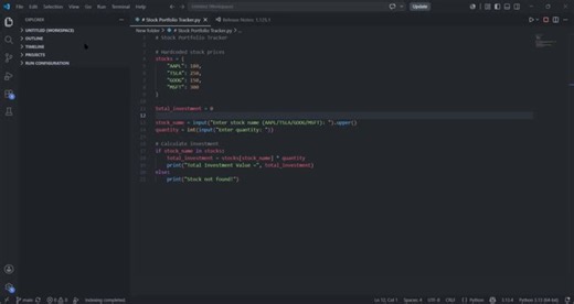 Built a Stock Portfolio Tracker using Python! 📈CodeAlpha    Excited to share my latest Python project — a Stock Portfolio Tracker that helps users manage and monitor their stock investments… | Sanskruti Churad