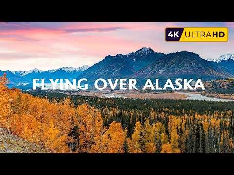FLYING OVER ALASKA 4K - Relaxing Piano Music & Beautiful Nature Landscapes For Relaxation