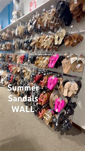 RAINBOW SHOPS ROUGE SUMMER SANDALS DISPLAY WALL #rainbowshops #rouge #summerfashion2026