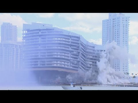 Crews implode 23-story hotel in Miami