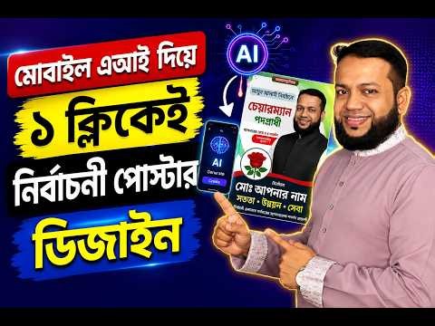 মোবাইলে ১ ক্লিকেই তৈরি করুন নির্বাচনী পোস্টার ডিজাইন | Election Poster Design Using Mobile AI