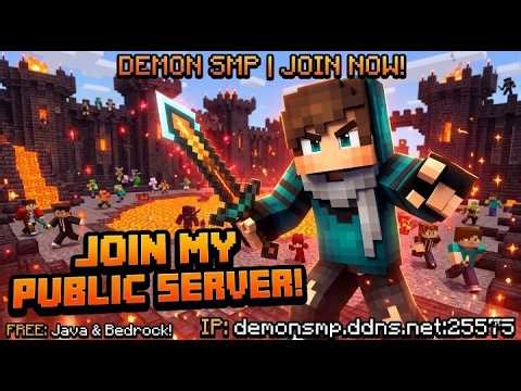 JOIN NOW! 🔴 Free Public Minecraft SMP (Java + Bedrock) | Demon SMP