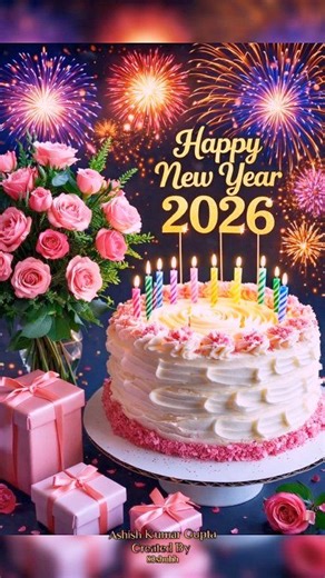 Happy New Year 2026 wishes photo Music video 🎉🎂 #83shubh | Flowers with good morning