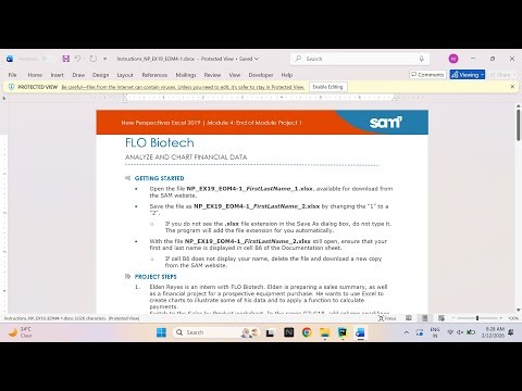 New Perspectives Excel 2019 | Module 4: End of Module Project 1 FLO Biotech