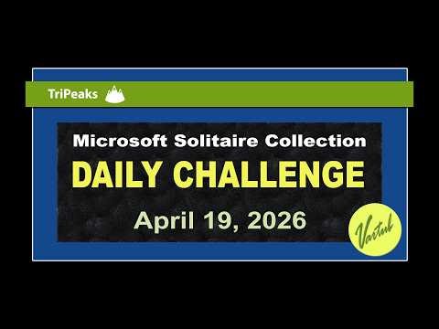 Microsoft Solitaire Collection | Daily Challenge April 19, 2026 | TriPeaks