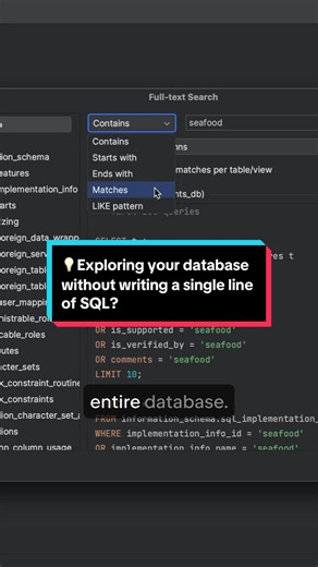 💡How does exploring your database without writing a single line of SQL sound? #jetbrains #tip #tipoftheday #coding #developer #developerlife #code