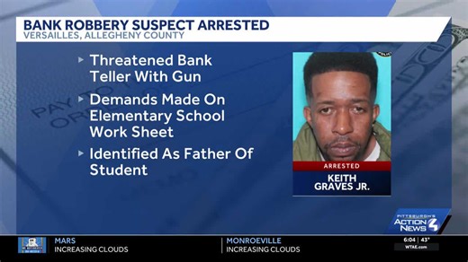 Police: Robber used note on elementary school worksheet to demand money from Versailles bank