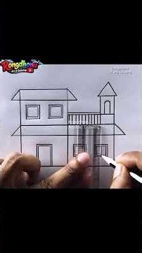 Easy House Drawing Tutorial | Simple House Scenery Drawing