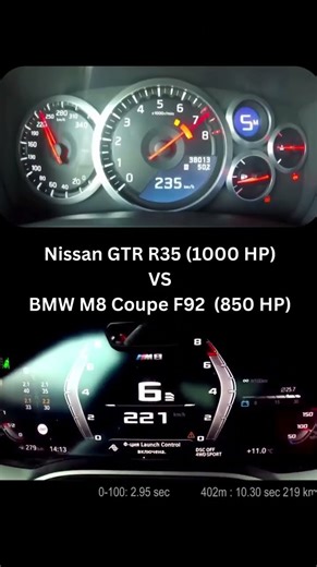 Nissan GTR R35 vs BMW M8 Coupe F92 #automobile #acceleration #fast #drag #race #jdm #cars