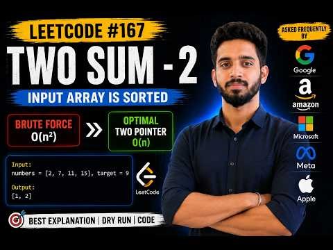 Two Sum II - Sorted | LeetCode 167 Explained | Optimal Two Pointer Approach | EDREALM ‪@Edrealm-k‬