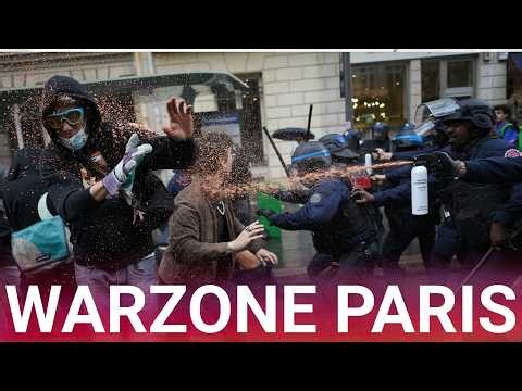 Police brutally clash with violent rioters in Paris as protests explode across France