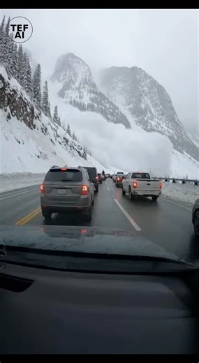 Dashcam Captures Avalanche Crashing Down Colorado Mountains as Cars Sit Stranded on Bridge Dashcam footage recorded in Colorado shows a dramatic and dangerous scene as an avalanche crashes down a snow-covered mountainside toward a bridge where vehicles are stopped. The video captures traffic stalled on the bridge when a sudden wall of snow and debris breaks loose, rapidly descending toward the roadway. As the avalanche approaches, drivers can be seen remaining in their vehicles while blowing sno