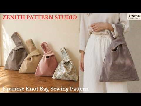 4 Size Japanese Knot Bag Sewing Pattern Dıy