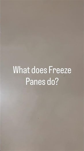 What Does Freeze Panes Do in Excel? 🤔 #shorts