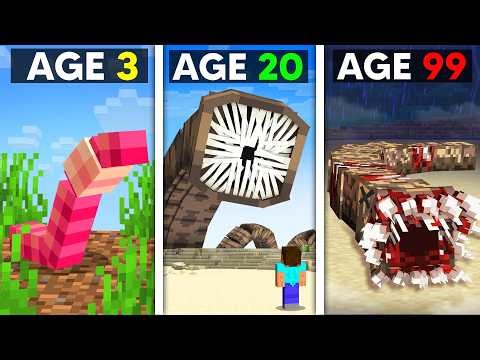 Surviving 99 Years as a WORM in Minecraft