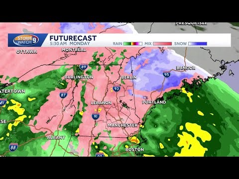 New Hampshire hourly weather: Track wintry mix Sunday night into Monday morning