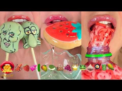 MOST POPULAR! ASMR Satisfying Eating Emoji Food Challenge