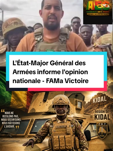 🔴Actualité des FAMa L'État-Major Général des Armées informe l'opinion nationale que les Forces armées maliennes (FAMa), appuyées par leurs partenaires, poursuivent leurs opérations de surveillance, de contrôle et de sécurisation du territoire national dans le cadre de l'opération Dougoukoloko.