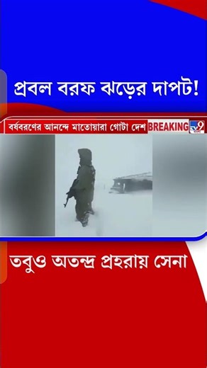 প্রবল বরফ ঝড়ের দাপট! তবুও অতন্দ্র প্রহরায় সেনা | #Shorts