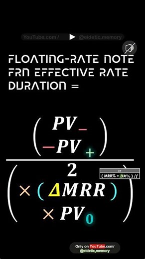 Floating Rate Note FRN Effective Rate Duration = # Economics ! Investments ! Management