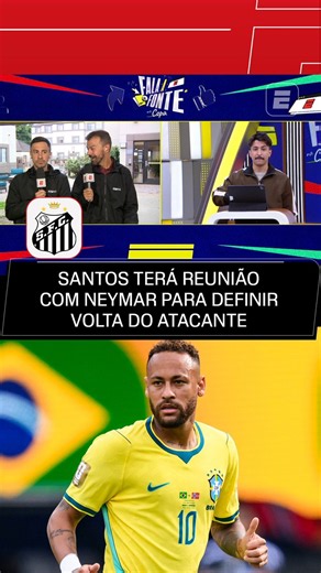 🚨 Santos terá uma reunião amanhã com o estafe de Neymar para definir a volta do astro.O camisa 10 viajou para Orlando para curtir alguns dias de folga com a família.O Santos se sente seguro em relação ao contrato até o fim do ano, mas existe um "mistério" nos bastidores da Vila Belmiro sobre se Neymar realmente voltará.Fato é que Neymar não deseja seguir no Santos em 2027. O craque tem outro planejamento de carreira para a próxima temporada.🗞️ | 🎥 @ESPNBrasil @SportsCenterBR @felipee_sil