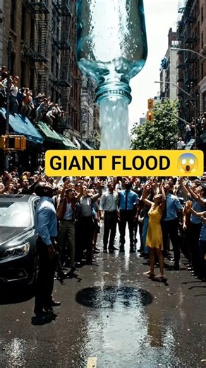 Giant Water Bottle Floods City 😱💥 | What If This Happened In Real Life? 🌊#shorts #viral #giantbottle