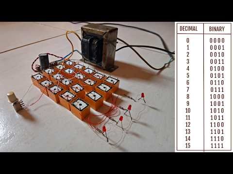 4-bit Binary Counter Using Mechanical Relays
