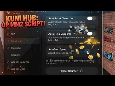 [🔪] BEST!! Murder Mystery 2 Autofarm Script Update - Kuni HUB OP | KEYLESS