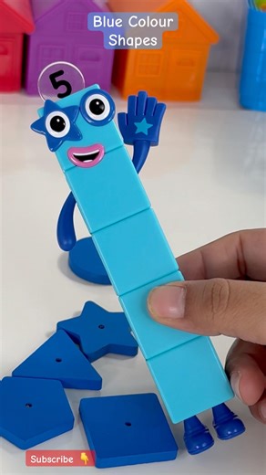 Blue Colour | Shapes | Counting | Numberblock 5 | Educational Videos for Kids