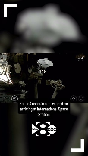 SpaceX capsule sets record for arriving at International Space Station