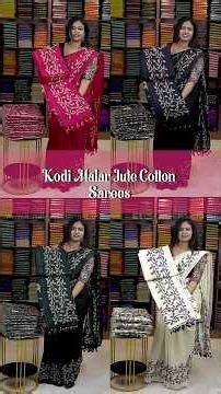 Kodi Malar print Jute cotton sarees | DSR Sarees | Booking : 9443143352 | www.dsrsarees.com