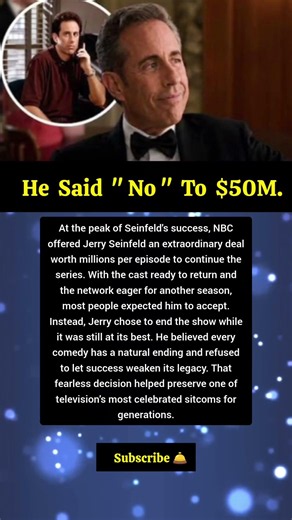 Jerry Seinfeld Rejected $50 Million—Here's Why. #jerryseinfeld