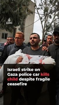 Israeli strike on Gaza police car kills child | AJ#shorts