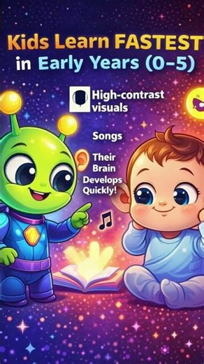 👽 Alien Teaching Baby Facts | Brain Development 0–5 Years #shorts #kidsart #art #alein #learning