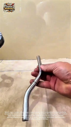 Smart Pipe Marking Trick Using Speed Square & Screwdriver – Perfect Alignment Every Time!