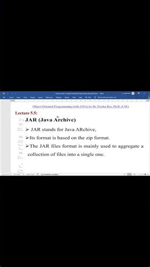 Creating Executable Jar files in Java by Dr. Partha Roy