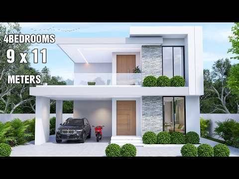Modern 2-Storey House 9x11 Meters - Exterior & Interior Tour