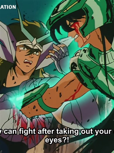 It's time to remember that moment when in order to get through Medusa's shield, Dragon Shiryu blinds himself to defeat Argo! Comment if you loved this powerful moment! 🐲💥 (via Saint Seiya: Knights of the Zodiac) #SaintSeiya #Anime #fyp