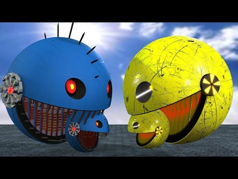 ROBOT PACMAN VS PACMAN VS CARTOON CAT VS monsterpacman 608