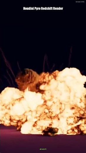 Houdini Pyro Redshift Render #Shorts