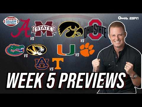 Week 5 Previews: SIX Top 10 teams on the road! | Always College Football
