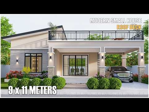 Modern Small House with Roof Deck | Complete House Tour (9x11Meters)